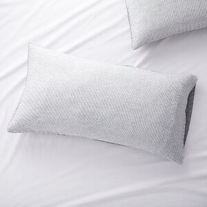 New! Crate&Barrel Aire Natural Hemp Ink Black Grid King Bed Pillowcase